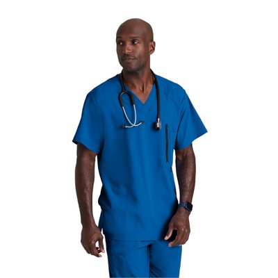 Barco® One - Men's V-Neck Zip Pockets Amplify Scrub Top