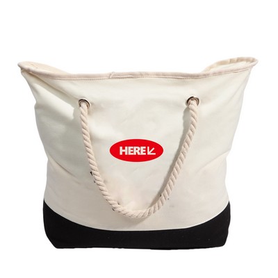 Rope Handle Canvas Tote Bag