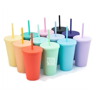 24 oz Insulated Tumbler with Lid and Straw