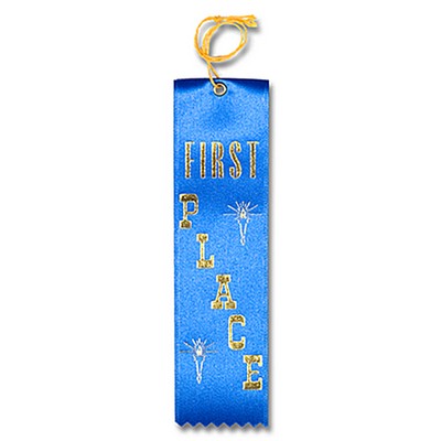 2"x8" 1st Place Stock Carded Award Ribbon