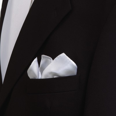 White Silk Pocket Square