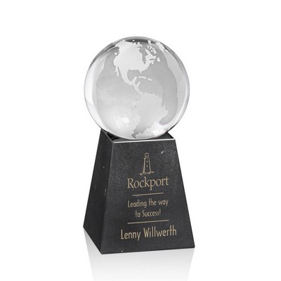 Globe on Tall Marble Base - 3-1/8" Diam