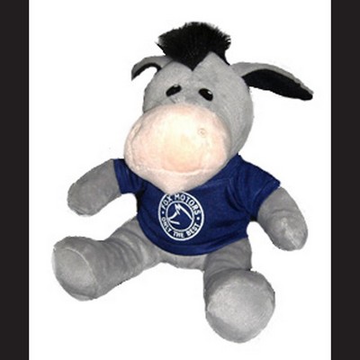 Quincy Donkey Stuffed Animal w/Shirt (9")