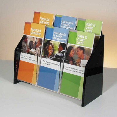 Deluxe 6-Pocket Acrylic Brochure Holder - Countertop