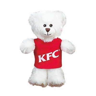 7" Sheridan White Bear Stuffed Animal w/T-Shirt (7")