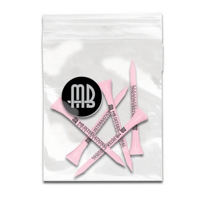 ZIPLOCK GOLF TEE PACK - 5-2 3/4" Tees/1 Ball Marker