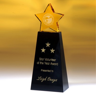 6" Golden Star Award w/Black Base