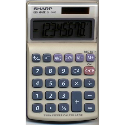 Sharp EL240SB 8-Digit Dual Powered Slant Display Calculator