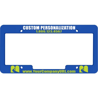 Royal Blue Plastic License Plate Frame w/Raised Imprint