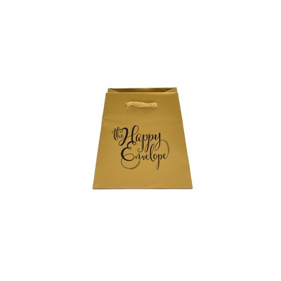 Inverted Trapezoid Matte Gold Dust Paper Euro Tote (4.5/6.25"x4"x6")