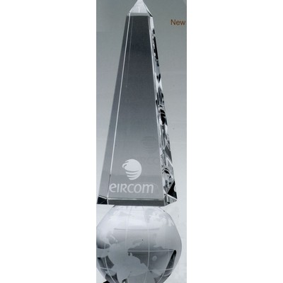 Small Monumental Obelisk Crystal Globe