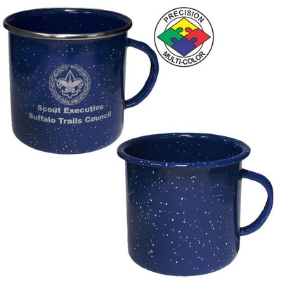 18oz Blue Speckled Enameled Steel Cup