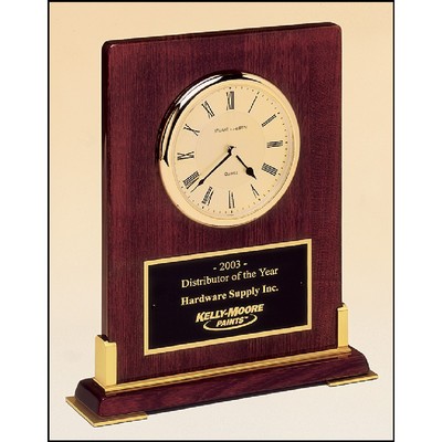 Desk Rosewood Piano Finish Clock (10"x 8 3/8")