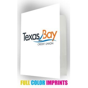 Pocket Folder with 3 Full Color Imprint Spaces, Glossy Finish & Business Card Slot