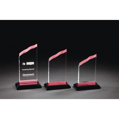 Medium Red Chisel Top Acrylic Award