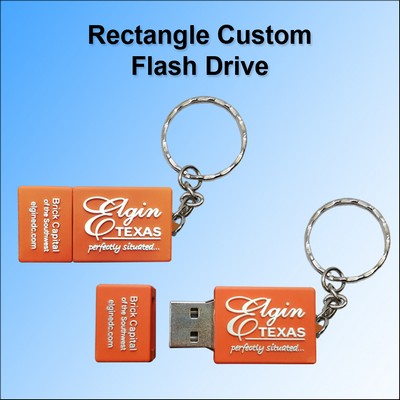 Rectangle Custom Flash Drive - 128 MB Memory