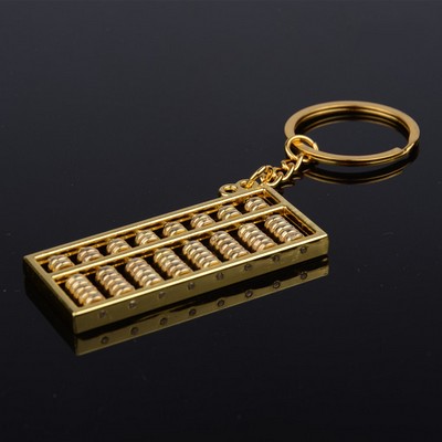 Golden 8 Bunches Abacus Key Chain