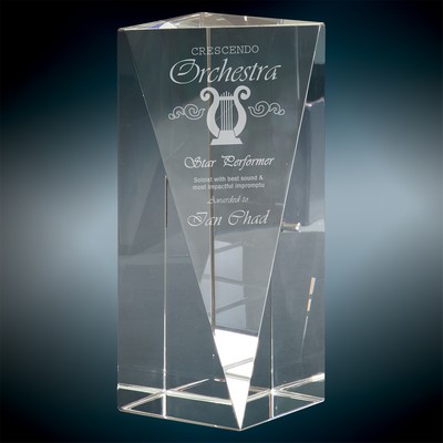 Large Crystal Triangle Front Pillar Award