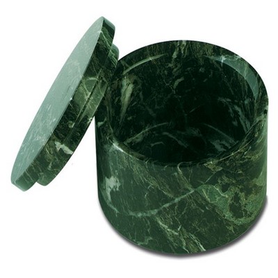 Round Jade Leaf Green Marble Box with Removable Lid