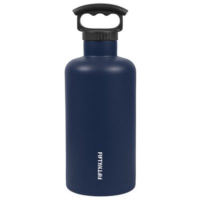 64oz Navy Tank Growler with 3-Finger Grip Lid