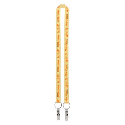 1" Dual LA-214 Sublimation Lanyard (Factory Direct - 10-12 Weeks Ocean)