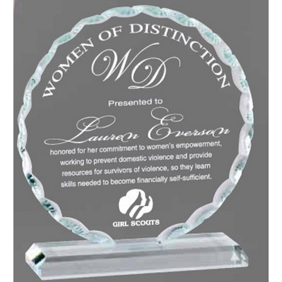 Small Pearl Edged Glass Circle Award