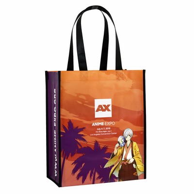 Custom Full-Color Laminated Non-Woven Promotional Tote Bag 10"x13"x6"