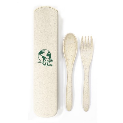 School-Friendly Wheat Straw Utensil Set