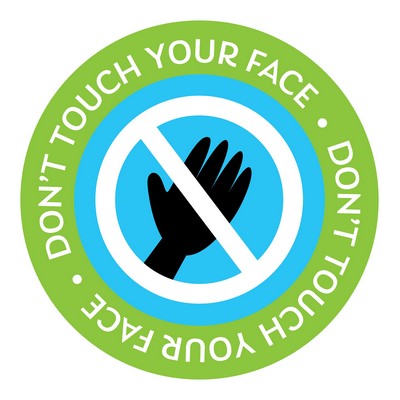 5" Healthy Habit Decal- Don't Touch Your Face - 4 Pack