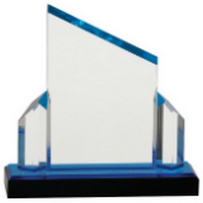 7" x 7" Blue Beveled Post Impress Acrylic Award