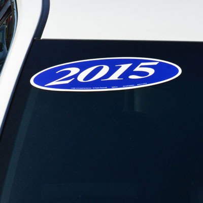 White & Blue Year Model Oval Decals (Set of 12)