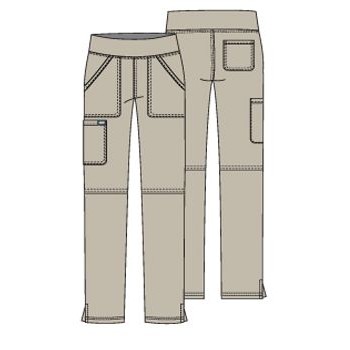 Cherokee® Stretch Twill Mid Rise Pull-On Cargo Pants (Petite)