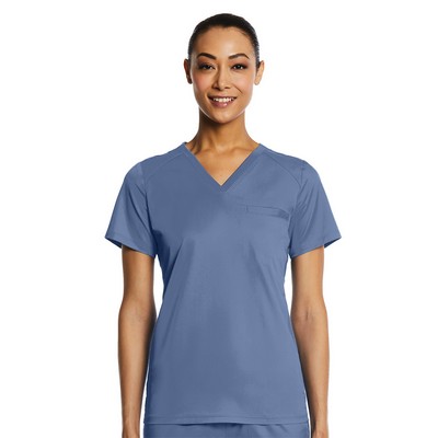 Maevn Eon Sport Women's Sporty Chest Pocket V-Neck Scrub Top