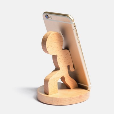 Wooden Human Shaped Phone Holder