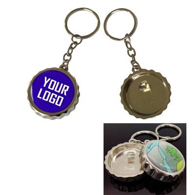 Beer Cap Shaped Bottle Opener Keychain