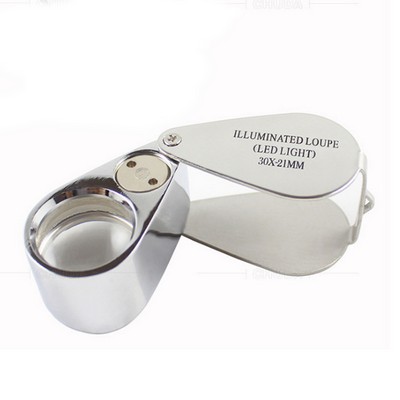 40X Metal Folding Illuminated Jeweler Magnifier w/ LED Light