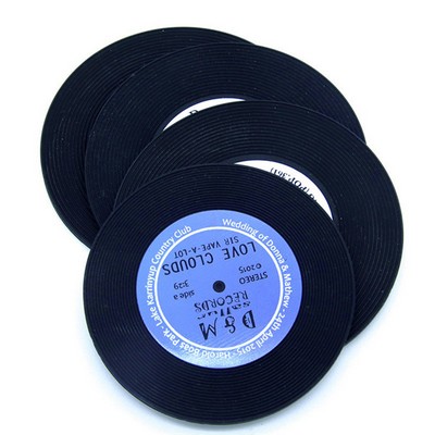 Retro CD Vinyl Record Coasters Coffee Cup Mat