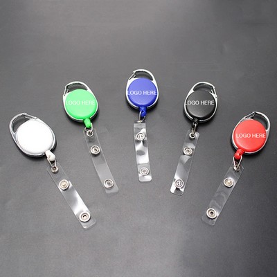 Retractable Carabiner Style Badge Reel & Badge Holder