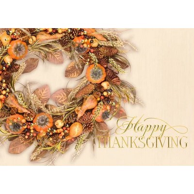 Colors Of Autumn Wreath Thanksgiving Card