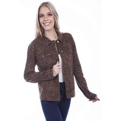 Honey Creek Leopard Denim Jacket