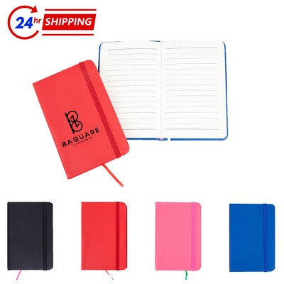 PU Leather Notebook w/ Elastic Band Closure