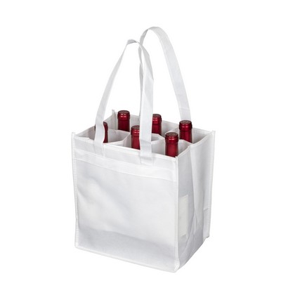 6 Bottle Wine Tote Bag - Blank (11"x10"x7")