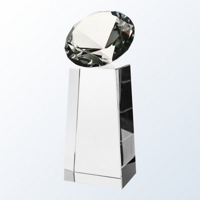 Diamond Pillar Crystal Award, 5 7/8"H