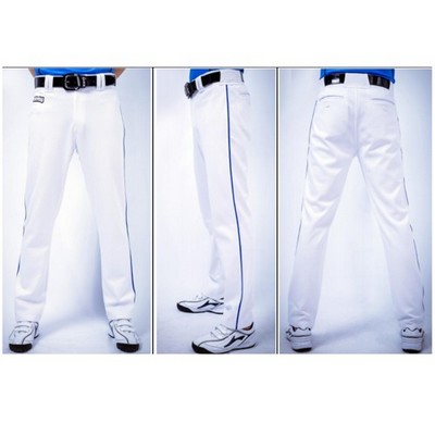 Premium Full Length Solid Color Baseball Pants With Piping - Taiwan Needle Eye Mesh - Men, Women, Ki