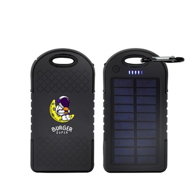 4000 Mah Solar Power Bank With Carabiner