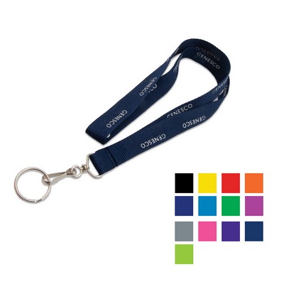 Custom 3/4" Polyester Lanyard w/ Metal Swivel J Hook & O Ring