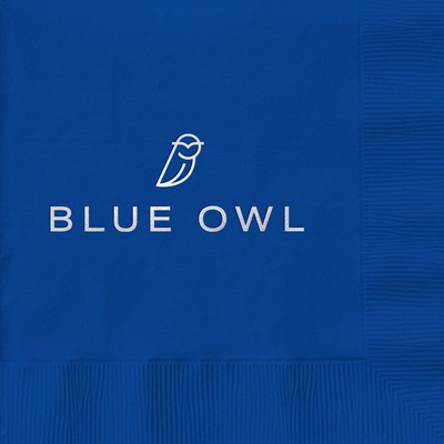 Royal Blue Cocktail 3-Ply Beverage Napkins - Custom Foil Print