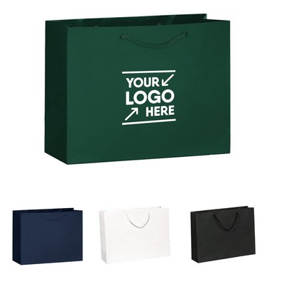 Chic White Cardboard Paper Shopping Bag