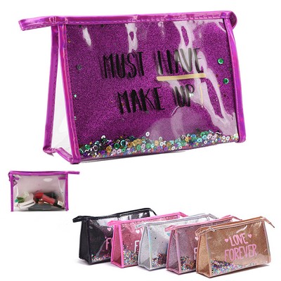 Fashion Creative Sequin Glitter Toiletry Pouch Cosmetic Bag