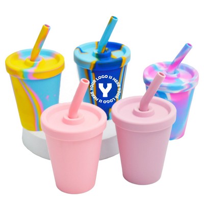 Rainbow Colorful Silicone Sippy Cups For Kids